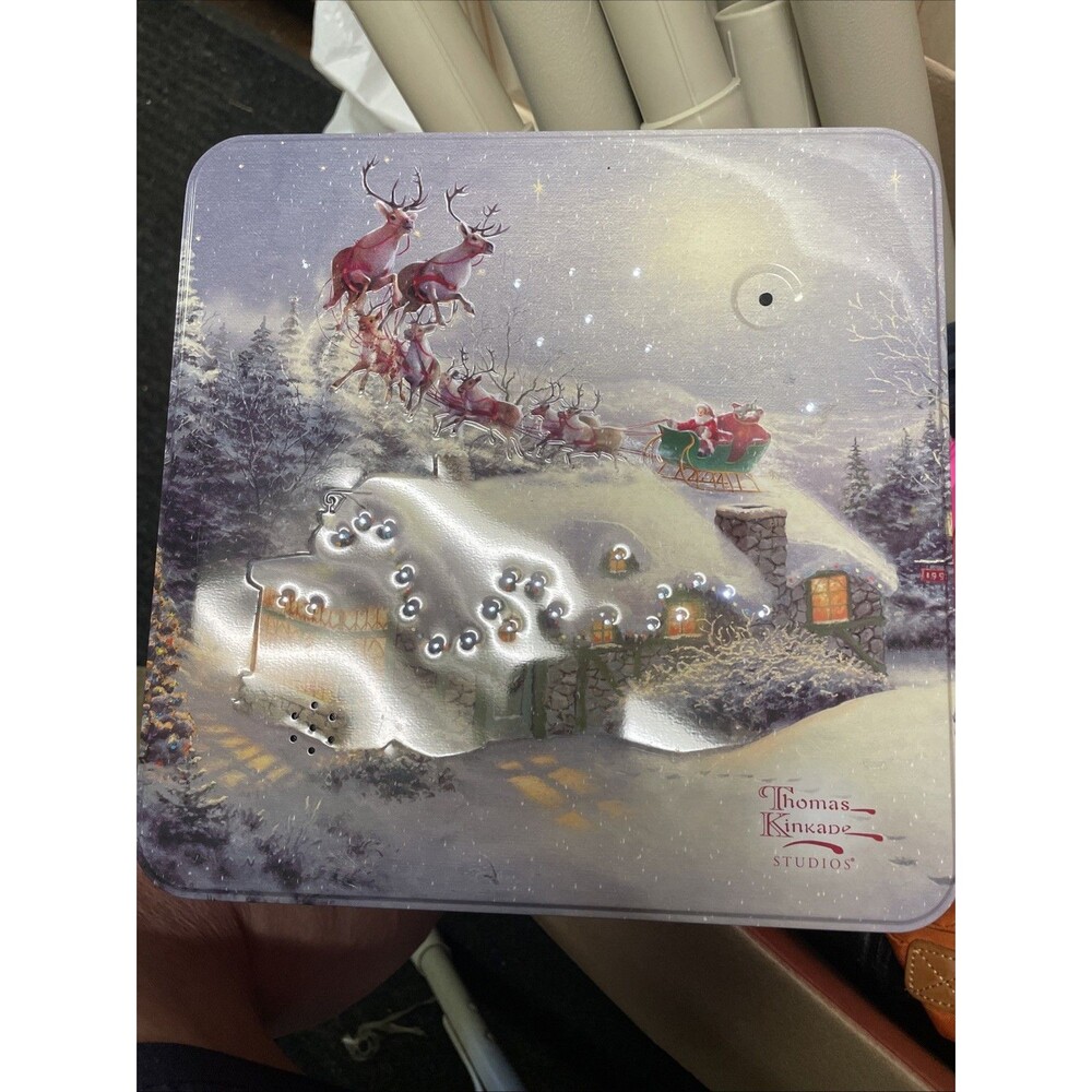 Thomas Kincaid Musical Cookie Tin “Up On The Housetop” Box Only